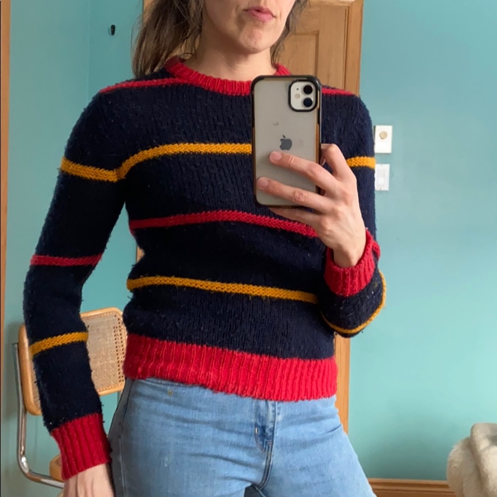 Vintage solide striped sweather